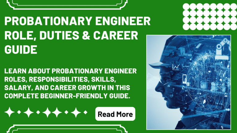 Probationary Engineer: Roles, Responsibilities And Career Development Guide